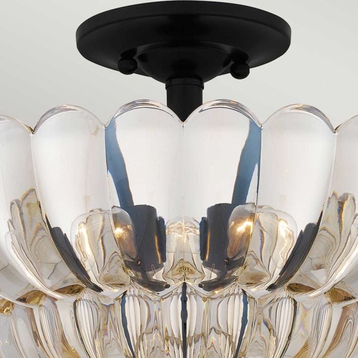 Elstead Lighting Whitecap 4 Lt Semi Flush Medium - Tinted Amber Glass With Mottled Cocoa Brown