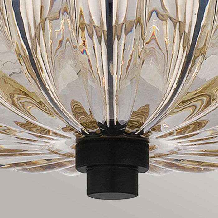 Elstead Lighting Whitecap 4 Lt Semi Flush Medium - Tinted Amber Glass With Mottled Cocoa Brown