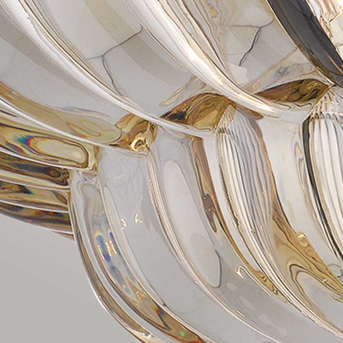 Elstead Lighting Whitecap 4 Lt Semi Flush Medium - Tinted Amber Glass With Mottled Cocoa Brown