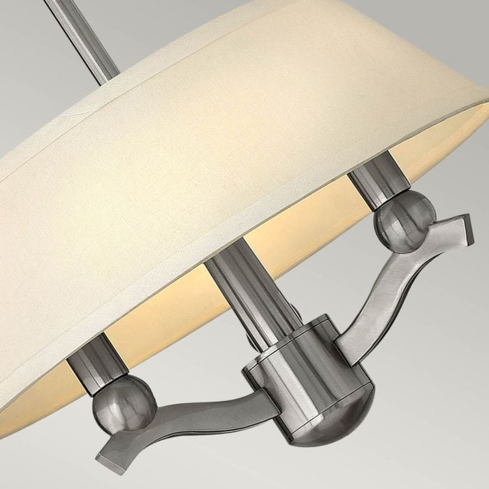 Elstead Lighting Whitney 3 Light Duo-Mount Pendant/Semi-Flush - Brushed Nickel