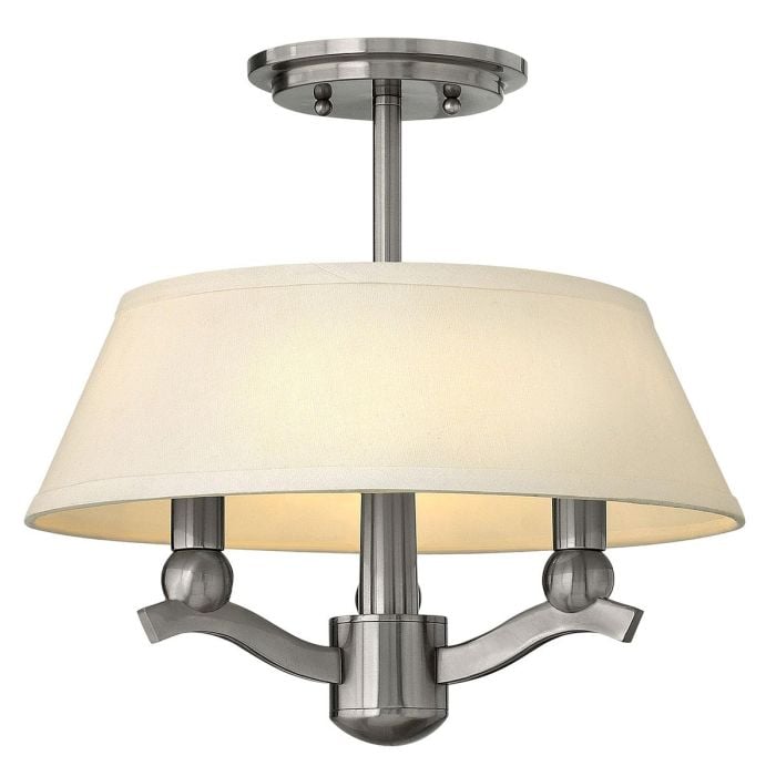 elstead lighting Whitney 3 Light Duo-Mount Pendant/Semi-Flush - Brushed Nickel