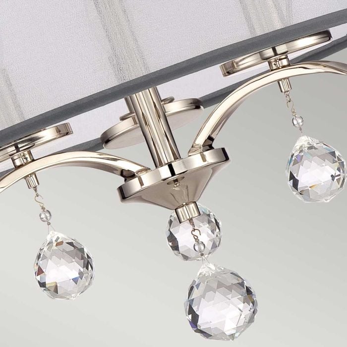 Elstead Lighting Whitney 3 Light Semi-Flush/Pendant - Imperial Silver