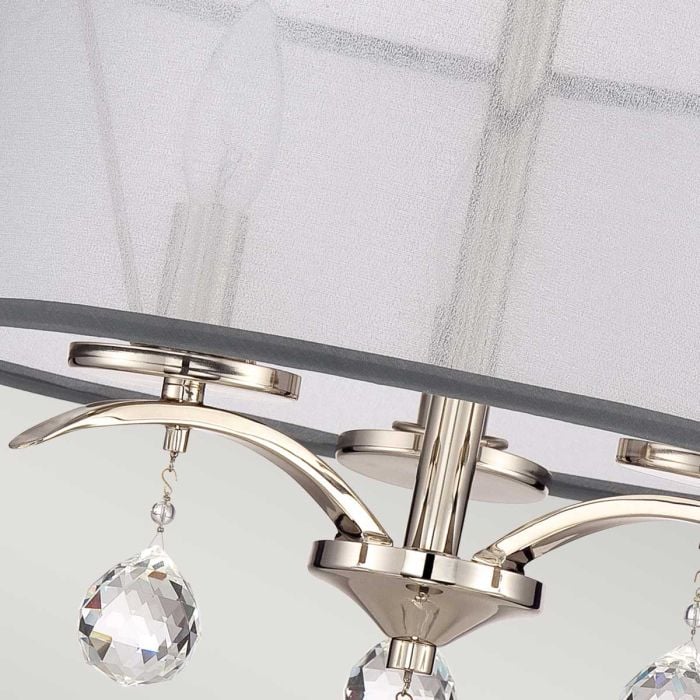 Elstead Lighting Whitney 3 Light Semi-Flush/Pendant - Imperial Silver