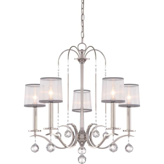 elstead lighting Whitney 5 Light Chandelier - Imperial Silver