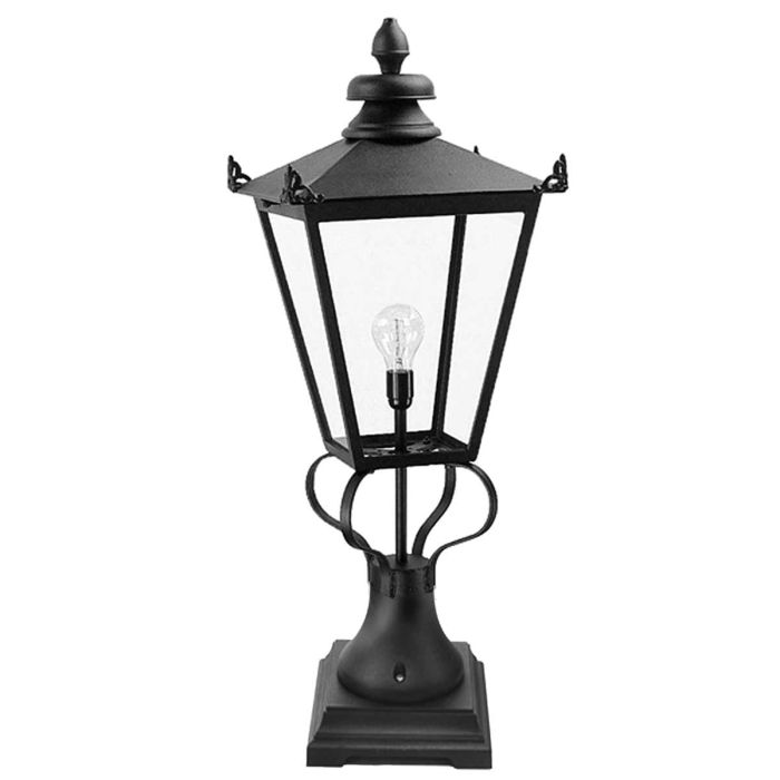 elstead lighting Wilmslow 1 Light Pedestal Lantern - Black