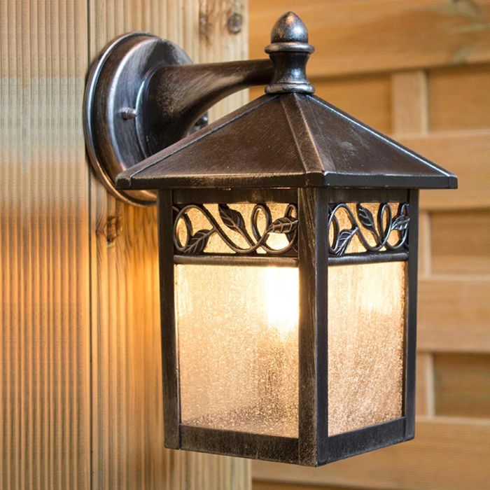 Elstead Lighting Winchcombe 1 Light Wall Lantern - Black/Silver