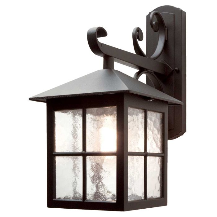 elstead lighting Winchester 1 Light Wall Down Lantern - Black - Exterior