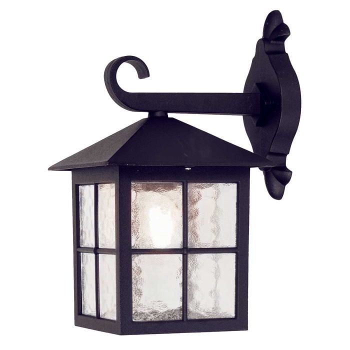 elstead lighting Winchester 1 Light Wall Down Lantern - Black