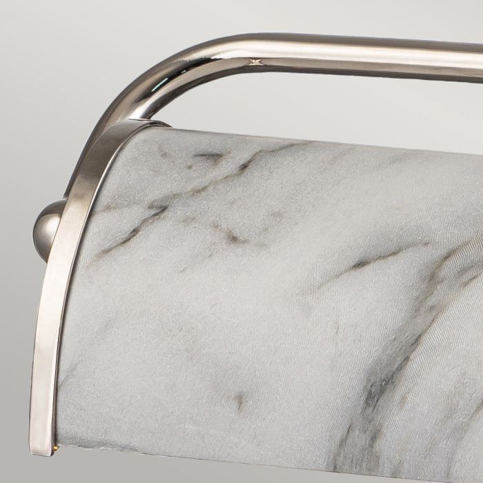 Elstead Lighting Winchfield 2lt Medium Picture Light - Polished Nickel & White Marble Effect