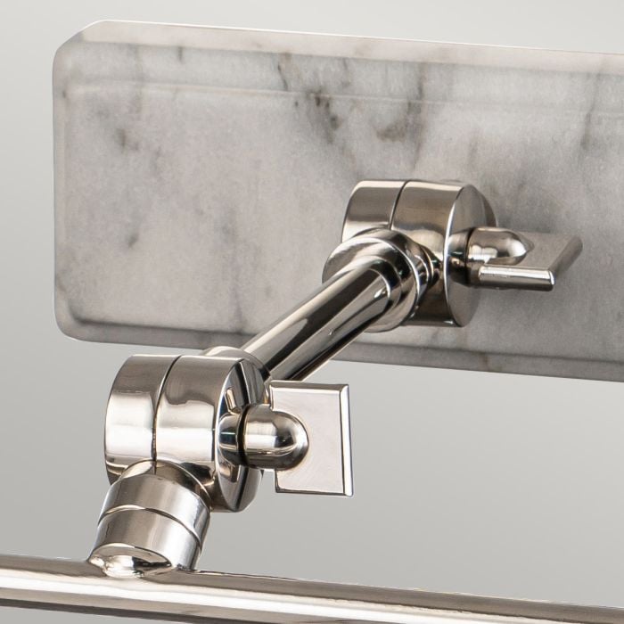 Elstead Lighting Winchfield 2lt Medium Picture Light - Polished Nickel & White Marble Effect