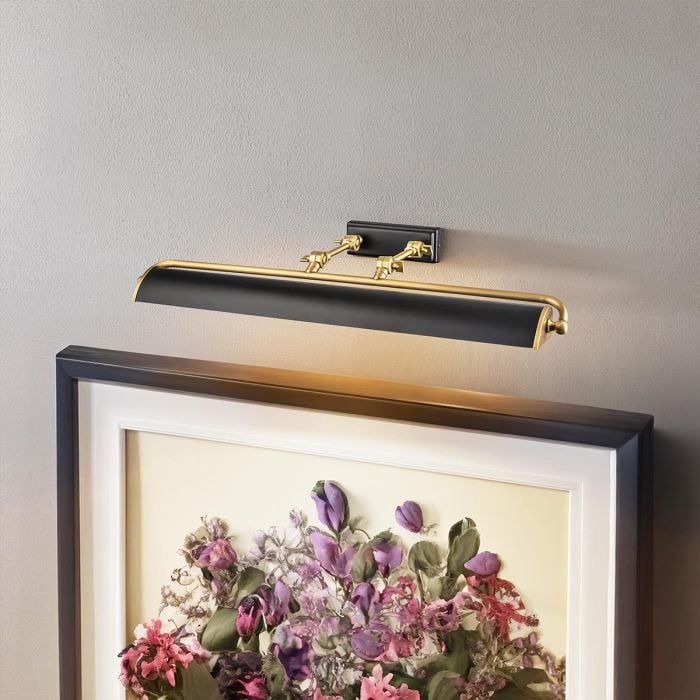 Elstead Lighting Winchfield 4lt Large Picture Light - Aged Brass & Matte Black