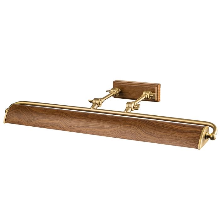 elstead lighting Winchfield 4lt Large Picture Light - Aged Brass & Oak Effect