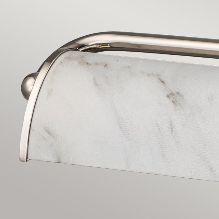 Elstead Lighting Winchfield 4lt Large Picture Light - Polished Nickel & White Marble Effect