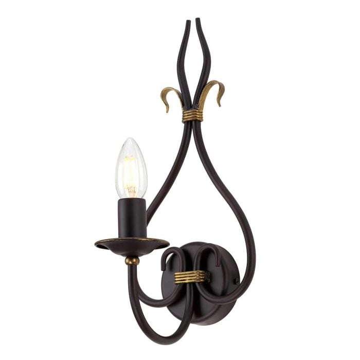 elstead lighting Windermere 1 Light Wall Light - Rust/Gold