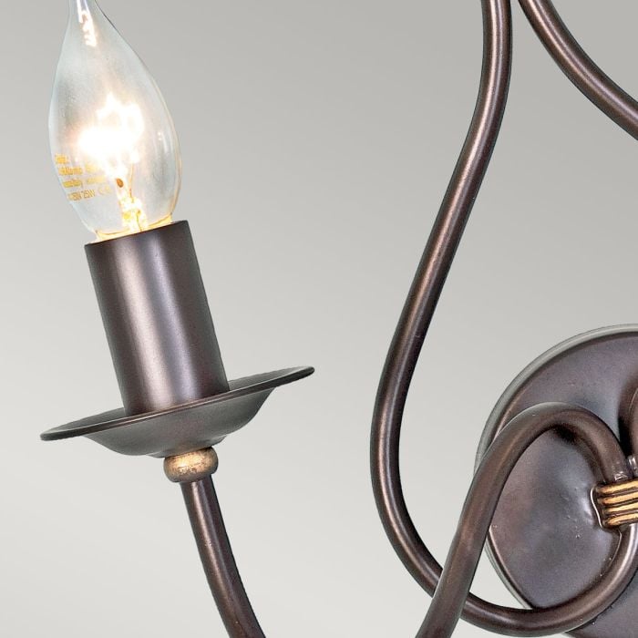 Elstead Lighting Windermere 2 Light Wall Light - Rust/Gold