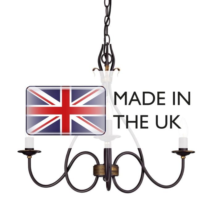 Elstead Lighting Windermere 3 Light Chandelier - Rust/Gold