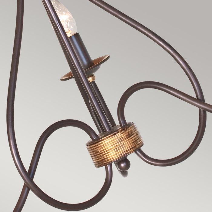 Elstead Lighting Windermere 3 Light Chandelier - Rust/Gold