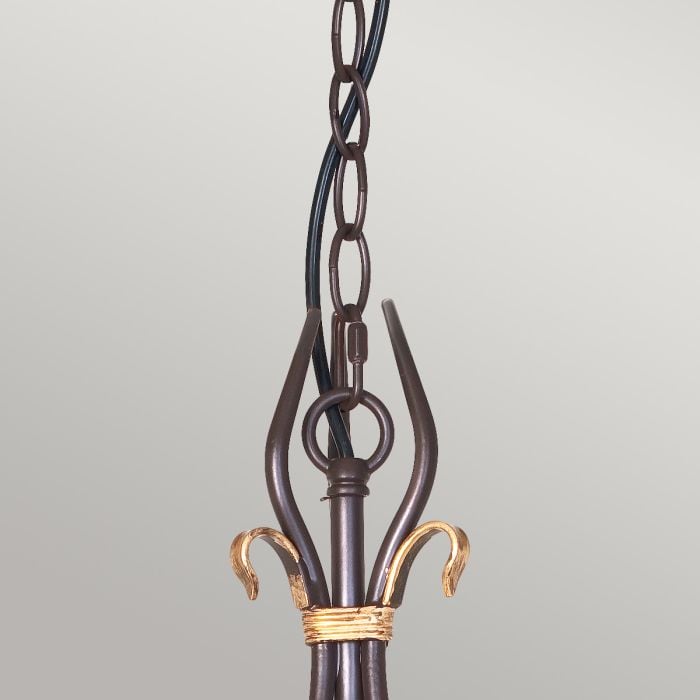 Elstead Lighting Windermere 3 Light Chandelier - Rust/Gold