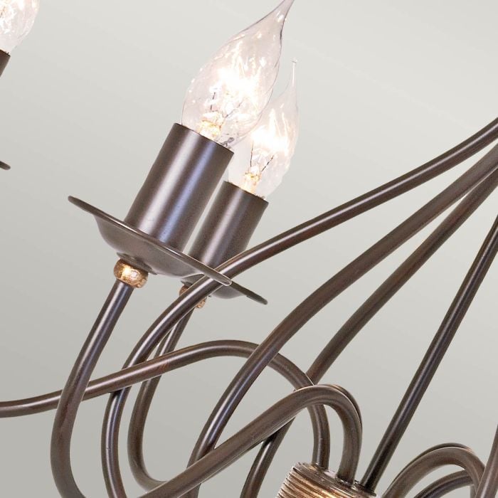 Elstead Lighting Windermere 6 Light Chandelier - Rust/Gold