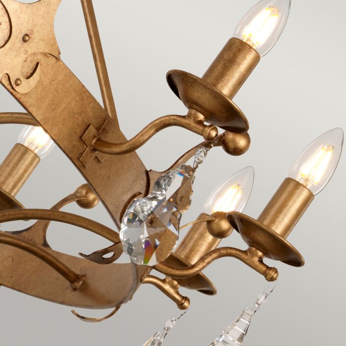 Elstead Lighting Windsor 12 Light Chandelier - Gold Patina