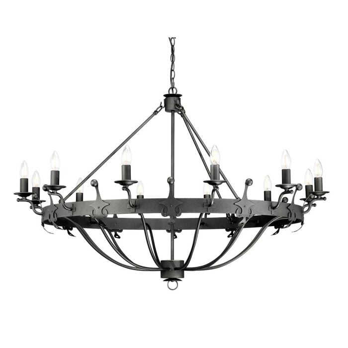 elstead lighting Windsor 12 Light Chandelier - Graphite