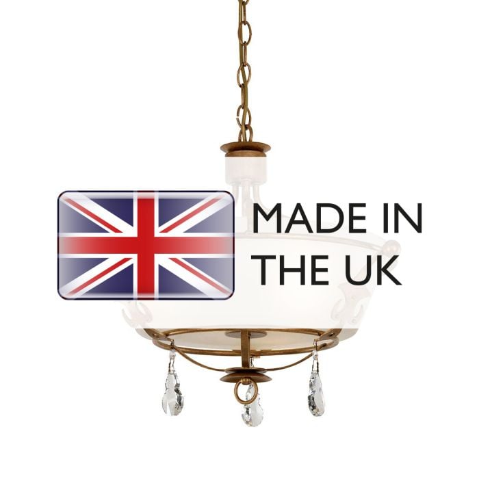 Elstead Lighting Windsor 3 Light Semi-Flush - Gold Patina