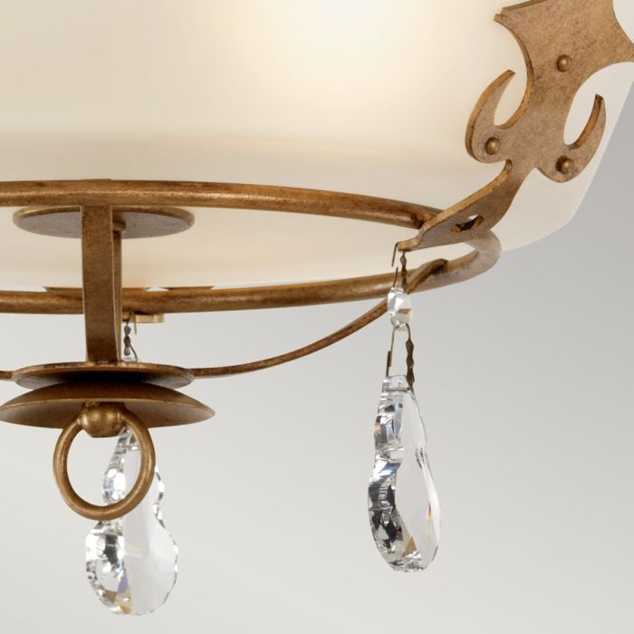 Elstead Lighting Windsor 3 Light Semi-Flush - Gold Patina
