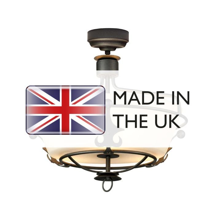 Elstead Lighting Windsor 3 Light Semi-Flush - Graphite