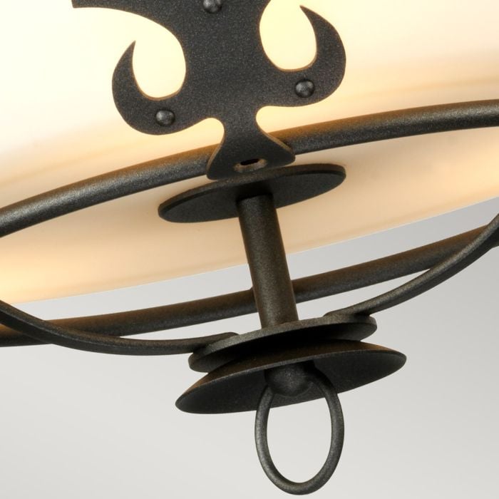 Elstead Lighting Windsor 3 Light Semi-Flush - Graphite