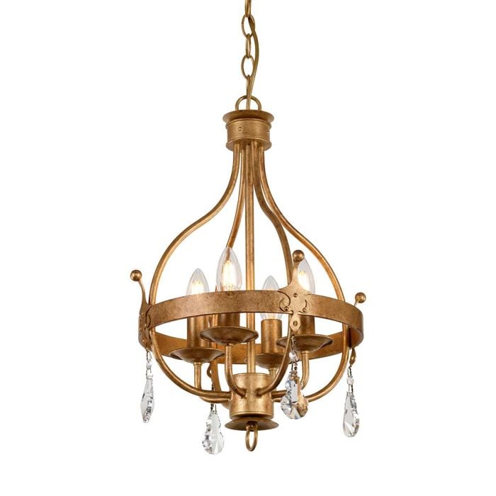 elstead lighting Windsor 4 Light Pendant - Gold Patina