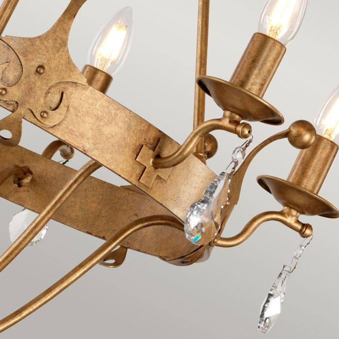 Elstead Lighting Windsor 6 Light Chandelier - Gold Patina