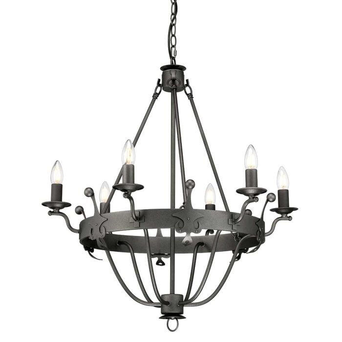 elstead lighting Windsor 6 Light Chandelier - Graphite