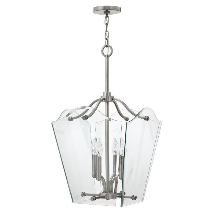 elstead lighting Wingate 4 Light Medium Pendant - Polished Antique Nickel