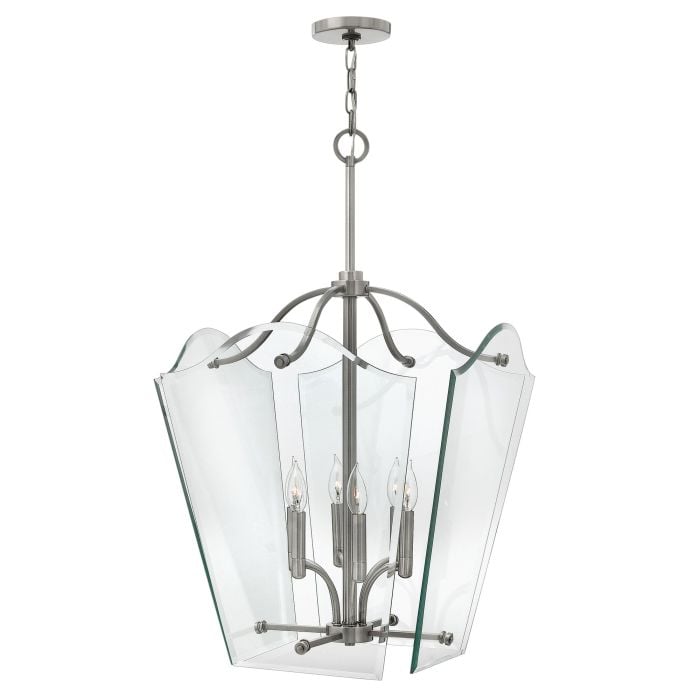 elstead lighting Wingate 6 Light Large Pendant - Polished Antique Nickel