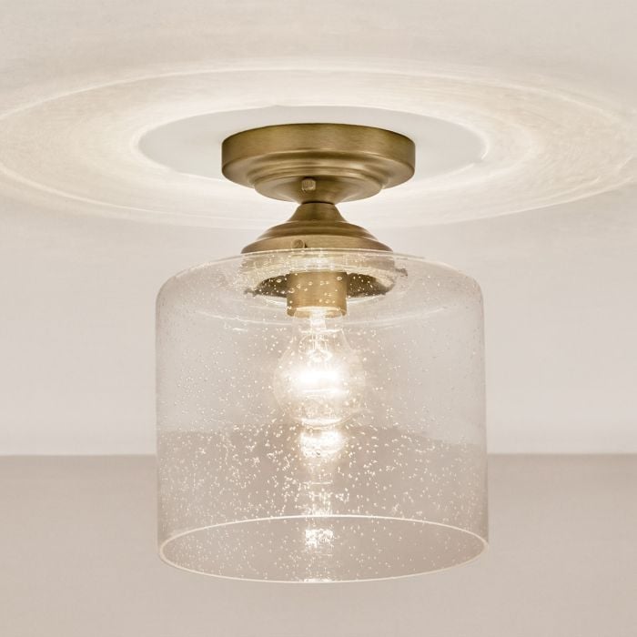 Elstead Lighting Winslow 1 Lt Ceiling Semi-Flush - Natural Brass