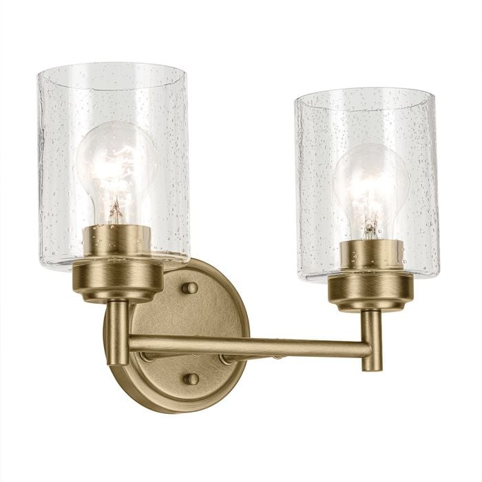 elstead lighting Winslow 2 lt Wall Light - Natural Brass