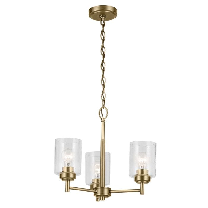 elstead lighting Winslow 3 lt Chandelier - Natural Brass