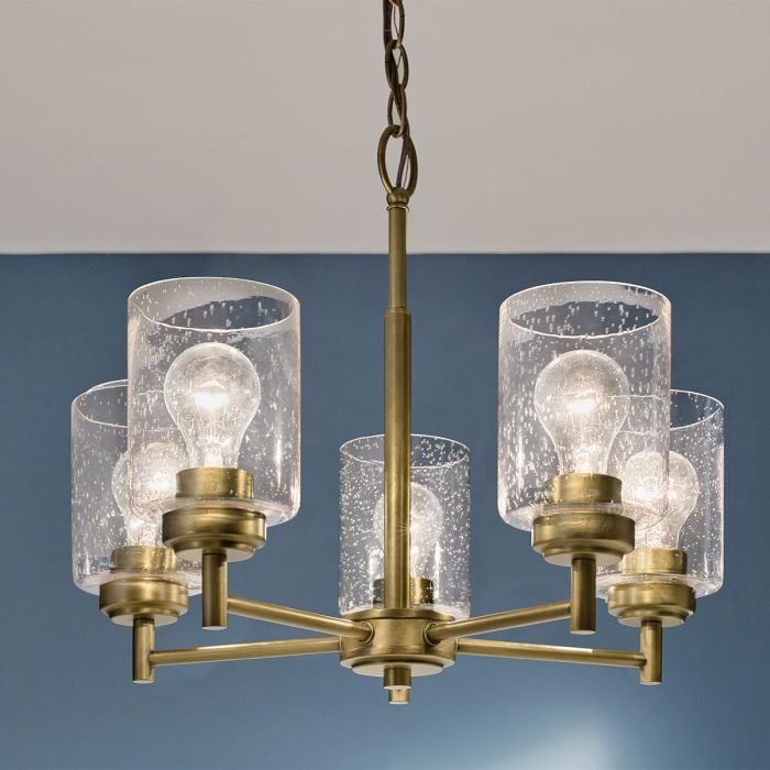 Elstead Lighting Winslow 5 Lt Chandelier - Natural Brass