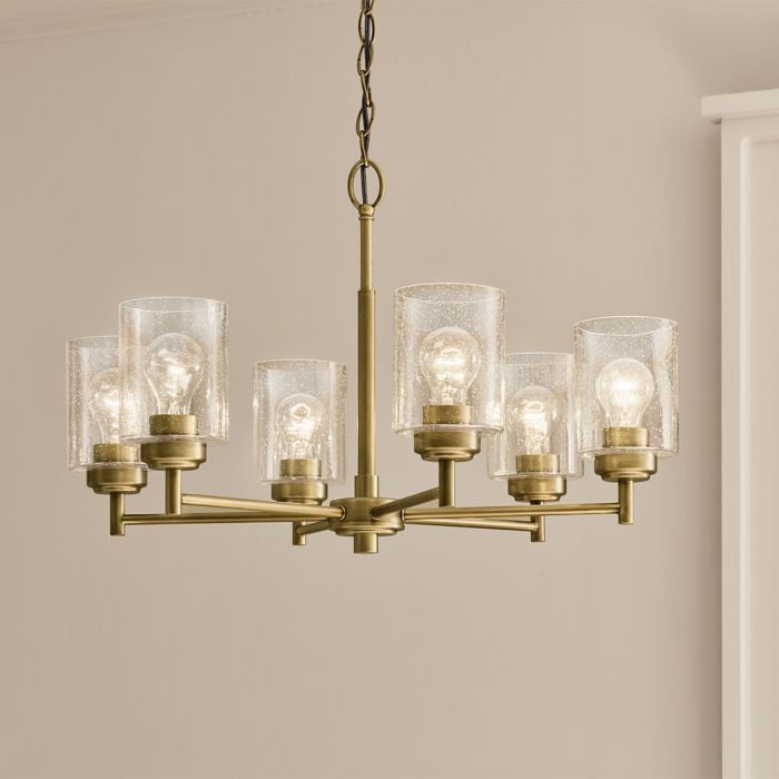 Elstead Lighting Winslow 6 Lt Chandelier - Natural Brass
