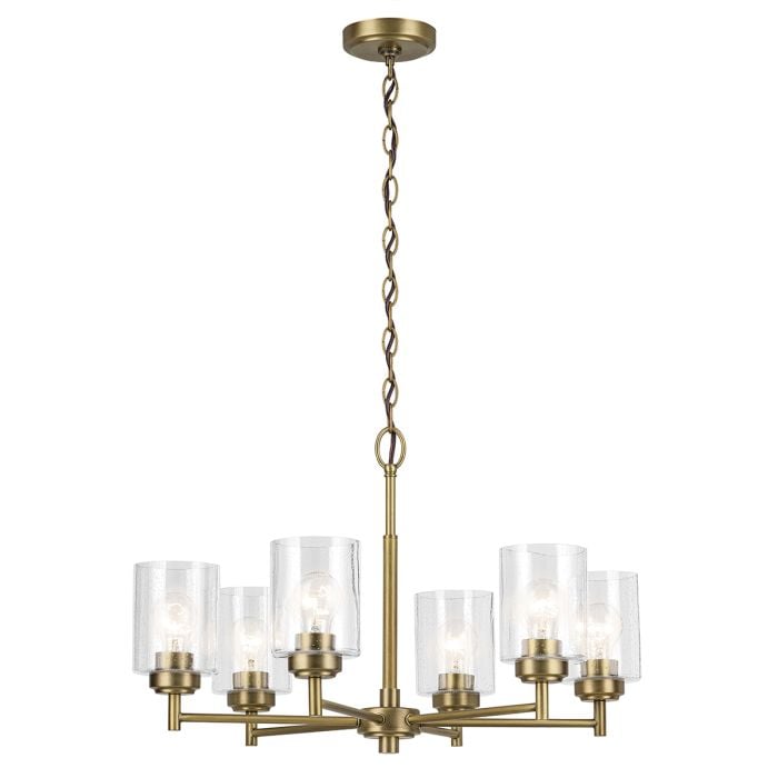 elstead lighting Winslow 6 lt Chandelier - Natural Brass