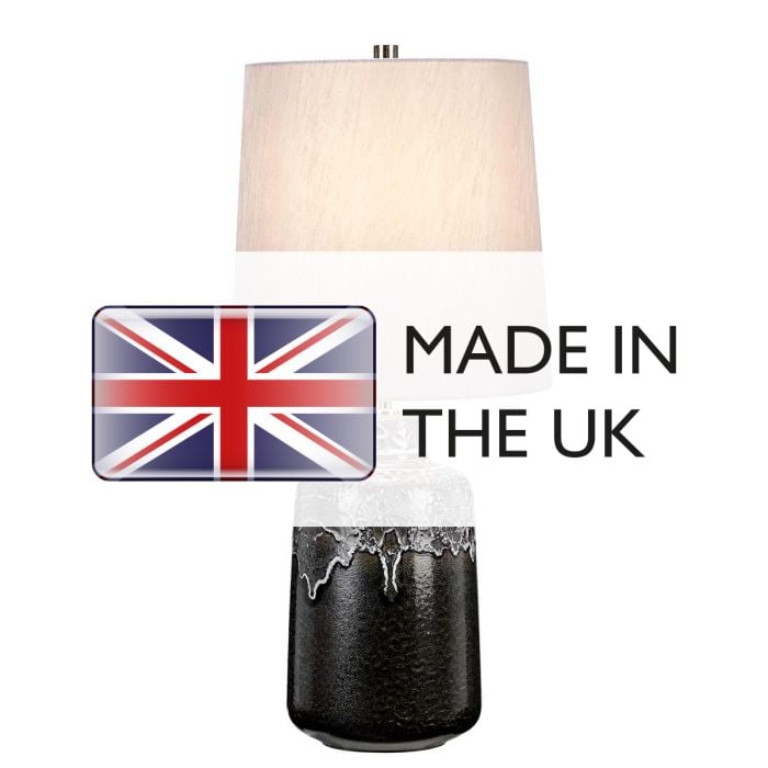 Elstead Lighting Woolwich 1 Light Table Lamp - Textured Graphite White Glaze And Silver Shade