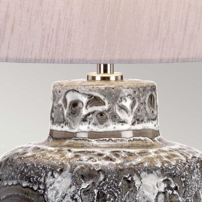 Elstead Lighting Woolwich 1 Light Table Lamp - Textured Graphite White Glaze And Silver Shade