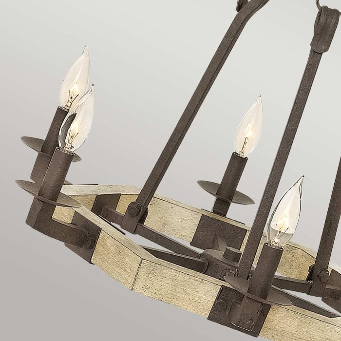 Elstead Lighting Wyatt 6 Light Chandelier - Iron Rust