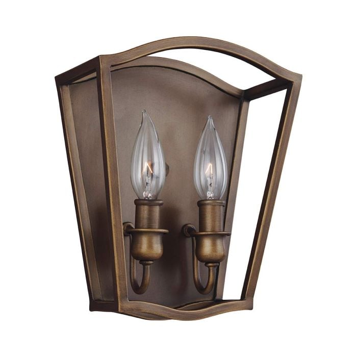 elstead lighting Yarmouth 2 Light Wall Light - Painted Aged Brass