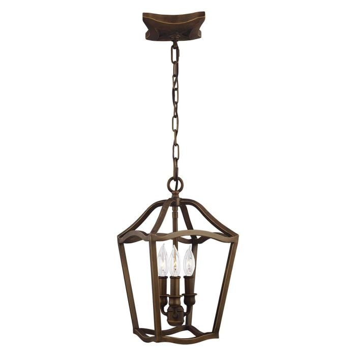 elstead lighting Yarmouth 3 Light Pendant - Painted Aged Brass