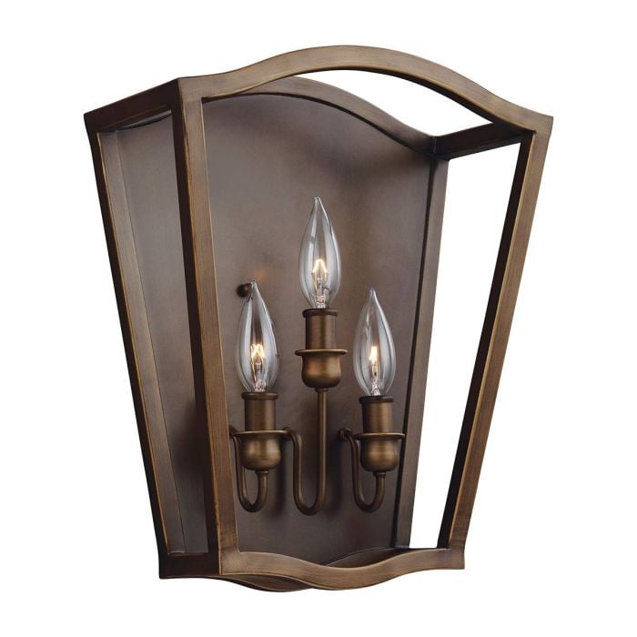 elstead lighting Yarmouth 3 Light Wall Light - Painted Aged Brass