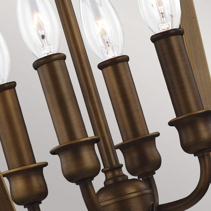 Elstead Lighting Yarmouth 4 Light Pendant - Painted Aged Brass