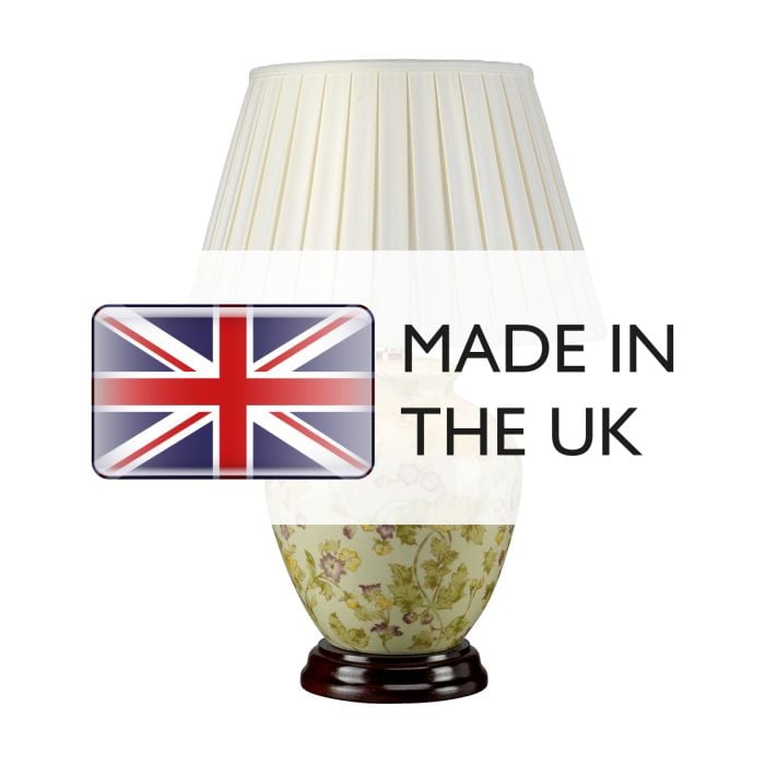 Elstead Lighting Yellow Flowers 1 Light Table Lamp - Yellow And Purple With Ivory Shade