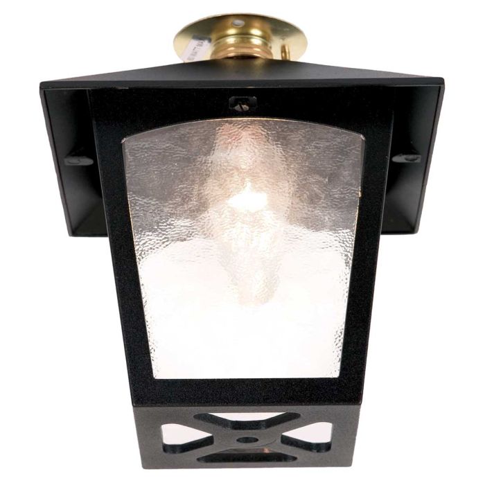 elstead lighting York 1 Light Flush Porch Lantern - Black