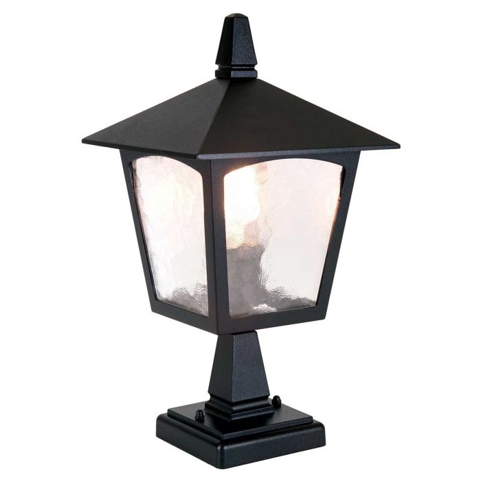 elstead lighting York 1 Light Pedestal Lantern - Black